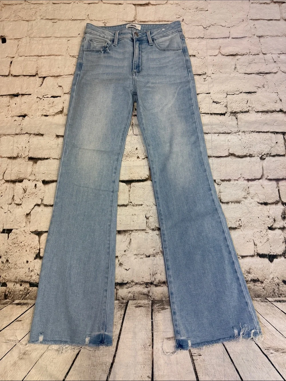 Just Black Denim Made in the USA Mid Rise Flared Jeans Size 26 - Picture 2 of 9